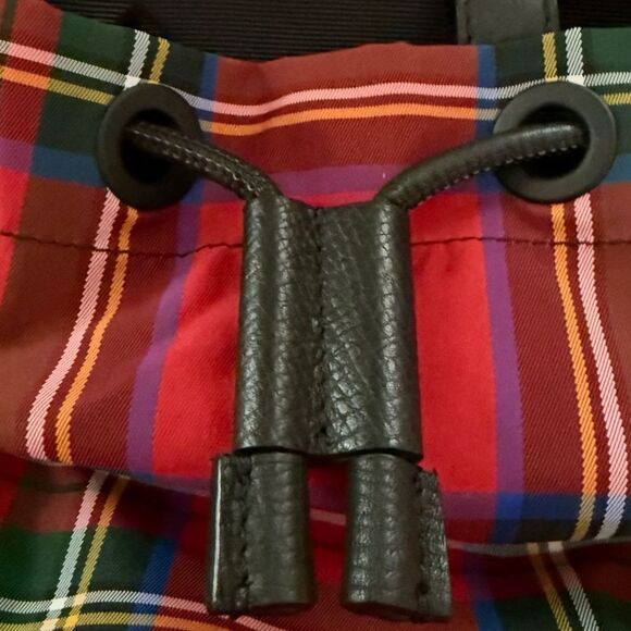 Vintage Burberry patchwork tartan rucksack backpack with leather details NWOT - Picture 10 of 16